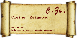 Czeiner Zsigmond névjegykártya